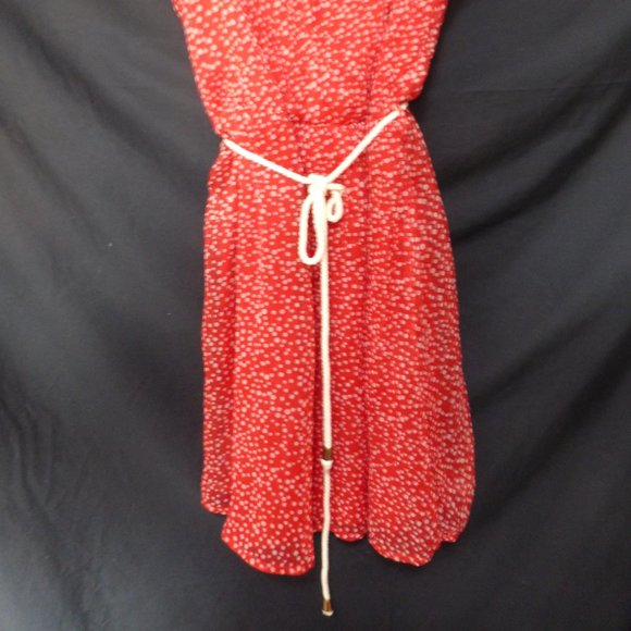 ZARA TRF COLLECTION, small, red polka dot spaghetti strap dress, rope belt BNWOT - Picture 10 of 11